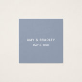 Casual stoomblauwe bruiloft Hartelijk dank Vierkante Visitekaartjes (Achterkant)