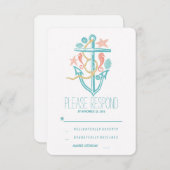 Casual strand bruiloft RSVP (Voorkant / Achterkant)