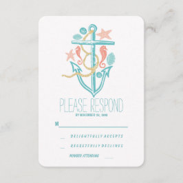 Casual strand bruiloft RSVP Kaartje