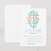 Casual strand bruiloft RSVP Kaartje (Voorkant / Achterkant)