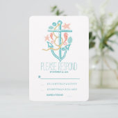 Casual strand bruiloft RSVP Kaartje (Staand voorkant)