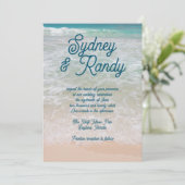 Casual Strand Bruiloft Voornamen Uitnodiging (Staand voorkant)