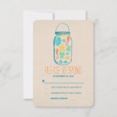 Casual strand mason jar bruiloft RSVP (Voorkant)