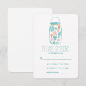 Casual strand mason jar bruiloft RSVP Kaartje (Voorkant / Achterkant)