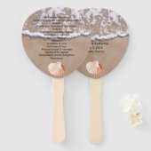 Casual strand thema bruiloft programma fan handwaaier (Voorkant en achterkant)