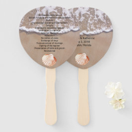 Casual strand thema bruiloft programma fan handwaaier