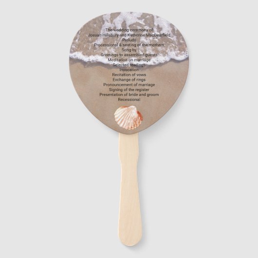 Casual strand thema bruiloft programma fan handwaaier (Voorkant)