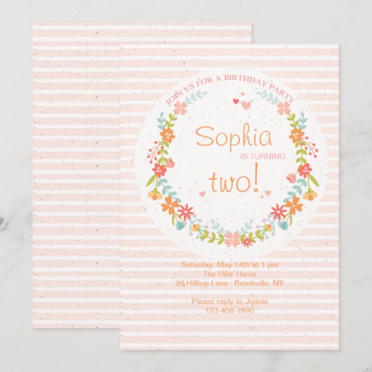 Casual Stripes-uitnodiging Kaart (Voorkant / Achterkant)