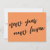 Casual Tangerine Nieuwjaar New Home Aankondiging (Voorkant)
