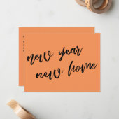 Casual Tangerine Nieuwjaar New Home Aankondiging (Voorkant / Achterkant in situ)