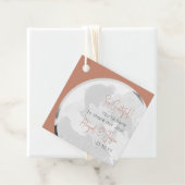 Casual Terra Cotta Modern trouwfoto Bedankjes Labels (In situ)