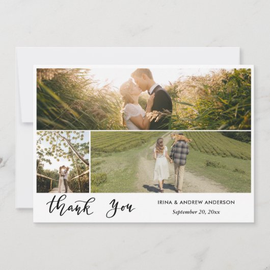 Casual Thank You Script Wedding Photo (Voorkant)