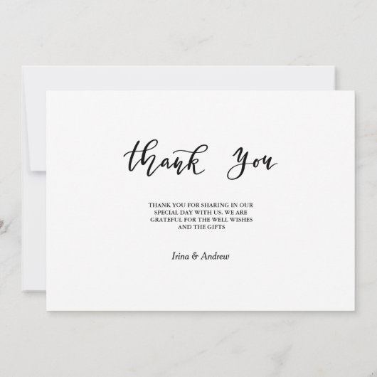 Casual Thank You Script Wedding Photo (Achterkant)