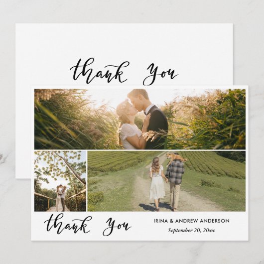 Casual Thank You Script Wedding Photo (Voorkant / Achterkant)