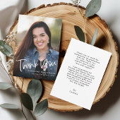 Casual trendy handgeschreven script Afstuderen fot Bedankkaart