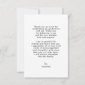 Casual trendy handgeschreven script Afstuderen fot Bedankkaart (Achterkant)