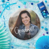 Casual Trendy Script Afstuderen Foto Papieren Bordje (Feest)