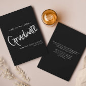 Casual Trendy Script Black Afstuderen Aankondiging