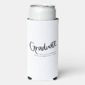 Casual Trendy Script Zwart-wit Afstuderen Seltzer Blikjeskoeler (Seltzer Voorkant)