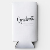 Casual Trendy Script Zwart-wit Afstuderen Seltzer Blikjeskoeler (Voorkant)