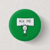 Casual Trendy Vraag me Buttonnen Ronde Button 3,2 Cm (Voorkant)