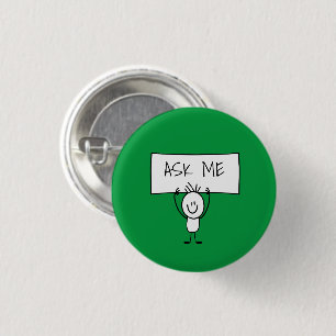 Casual Trendy Vraag me Buttonnen Ronde Button 3,2 Cm