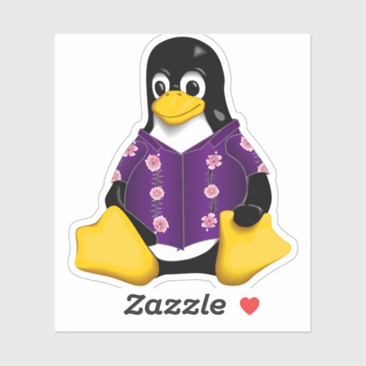 Casual Tux Flower Stripe Custom Cut Vinyl Sticker (Vel)