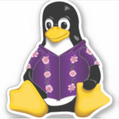 Casual Tux Flower Stripe Custom Cut Vinyl Sticker (Voorkant)