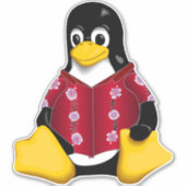 Casual Tux Flower Stripe Custom Cut Vinyl Sticker (Voorkant)