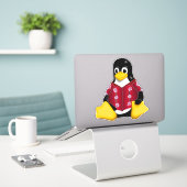 Casual Tux Flower Stripe Custom Cut Vinyl Sticker (Laptop op bureau)
