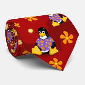 Casual Tux Red Stripe Stropdas (Opgerold)