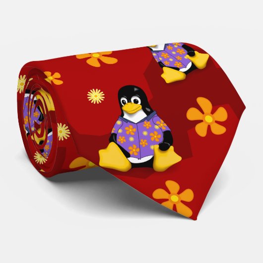 Casual Tux Red Stripe Stropdas (Opgerold)