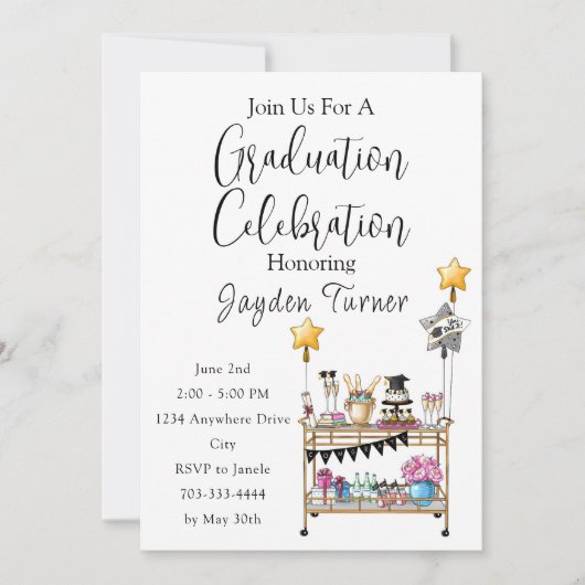 Casual Uitnodiging tot Afstuderen voor Script Bar (Voorkant)