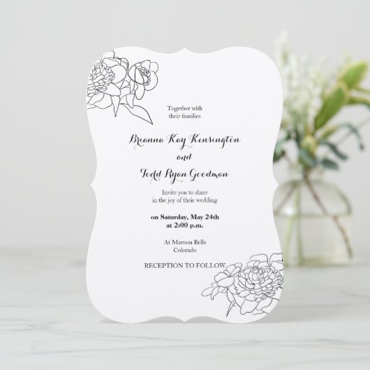 Casual uitnodiging voor een bruiloft op kraftpapie (Staand voorkant)