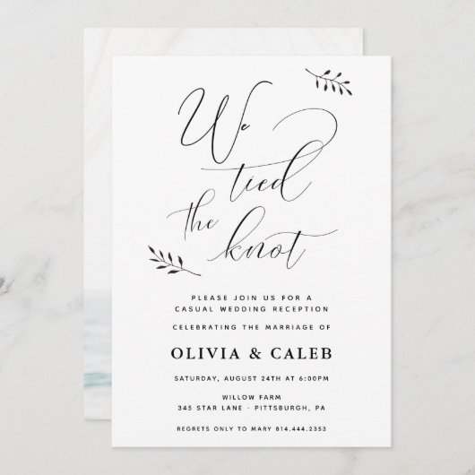 Casual uitnodiging voor huwelijksreceptie (Voorkant / Achterkant)