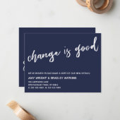 Casual verandering is een goede navy verhuizing aa notitiekaartje (Voorkant / Achterkant in situ)