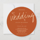 Casual verbrande Oranje Typografie Wedding Kaart (Voorkant)