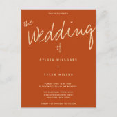 Casual verbrande Oranje Typografie Wedding Uitnodiging Briefkaart (Voorkant)