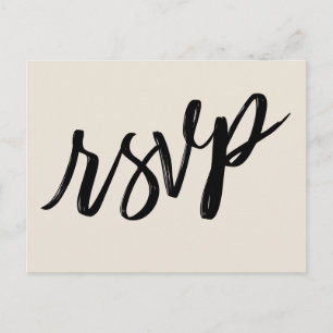 Casual vet handschrift elegante crème RSVP Briefkaart