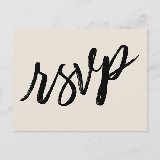 Casual vet handschrift elegante crème RSVP Briefkaart (Voorkant)