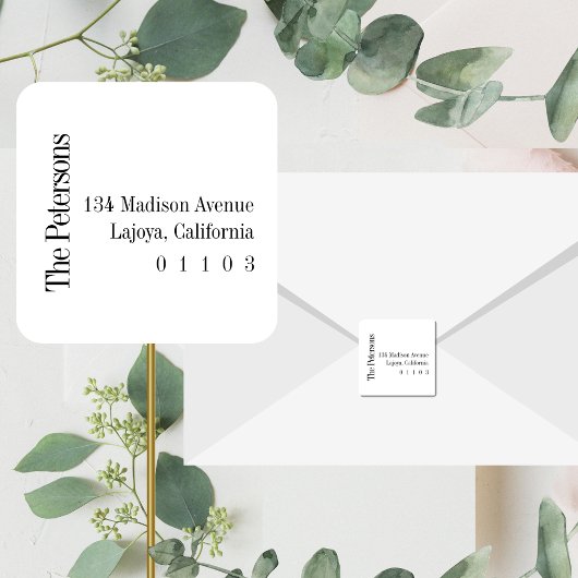 Casual vierkant retour adreslabel vierkante sticker