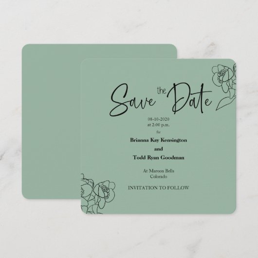 Casual vierkant voor beemduw - sla de datumkaart o kaart (Voorkant / Achterkant)