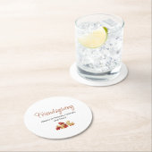 Casual Vriendschap Herfst Foliage Thanksgiving Ronde Kartonnen Onderzetter (Insitu)