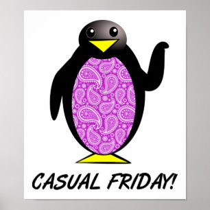 Casual vrijdag Penguin Funny Poster