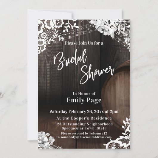 Casual Vrijgezellenfeest met balklampjes en drijve Kaart (Voorkant)