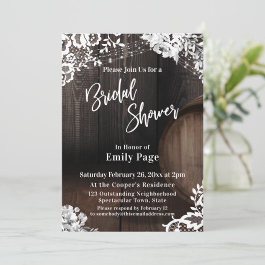 Casual Vrijgezellenfeest met balklampjes en drijve Kaart (Staand voorkant)