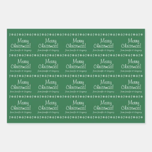 Casual "Vrolijk kerstfeest"! + Persoonlijke naam/n Inpakpapier Vel (Voorkant 2)