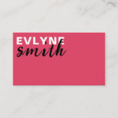 Casual Vrouwelijk Vet Roze QR Code Typografie Visitekaartje (Voorkant)