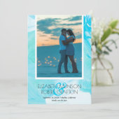 Casual Waterverf Foto Weddenschap Save the Date (Staand voorkant)