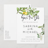 Casual Waterverf Lemon Blossom sparen de Datum Briefkaart (Voorkant / Achterkant)